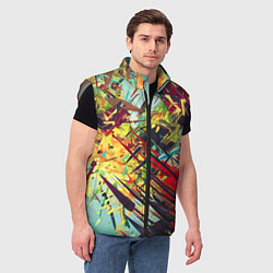 Мужской жилет Смелые мазки краски Экспрессионизм Bold strokes of, цвет: 3D-светло-серый — фото 2