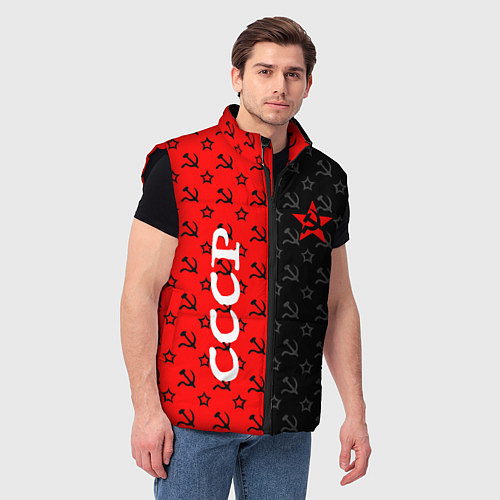 Мужской жилет СОВЕТСКИЙ СОЮЗ : СЕРП И МОЛОТ : ЗВЕЗДА / 3D-Черный – фото 3