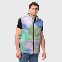 Мужской жилет Акварельная текстура, цвет: 3D-светло-серый — фото 2
