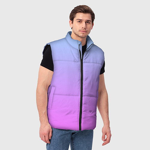 Мужской жилет Голубо-розовый градиент / 3D-Черный – фото 3