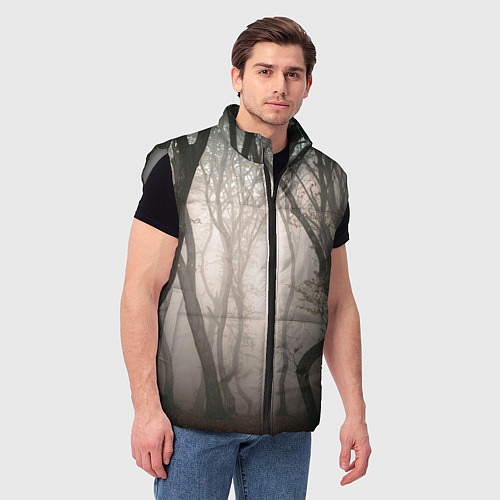 Мужской жилет Лес Туман / 3D-Светло-серый – фото 3