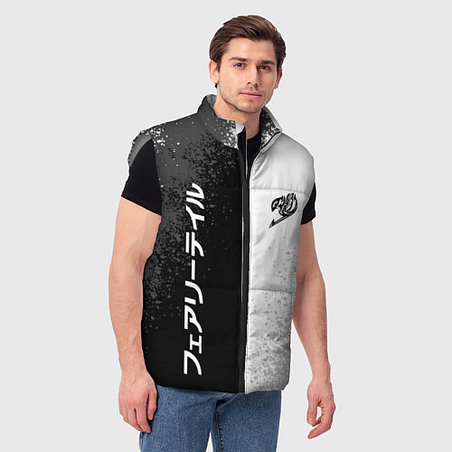 Мужской жилет FAIRY TAIL BLACK AND WHITE LOGO / 3D-Светло-серый – фото 3