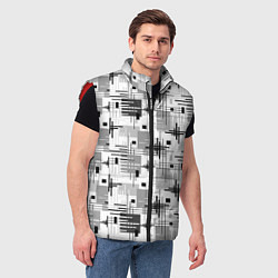 Мужской жилет Черно белый ретро геометрический узор, цвет: 3D-красный — фото 2