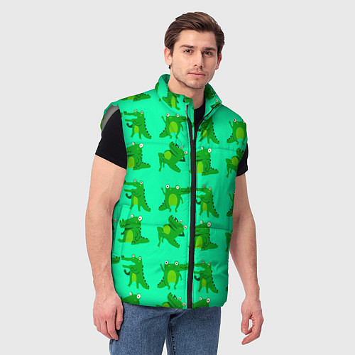 Мужской жилет FUNNY CROCODILES / 3D-Светло-серый – фото 3