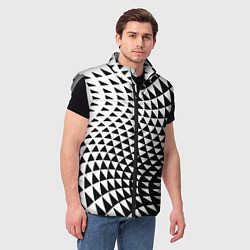 Мужской жилет Минималистический авангардный паттерн, цвет: 3D-светло-серый — фото 2