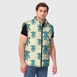 Мужской жилет Милые зеленые человечки, цвет: 3D-светло-серый — фото 2