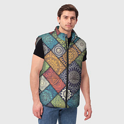 Мужской жилет Мандала орнамент, цвет: 3D-светло-серый — фото 2