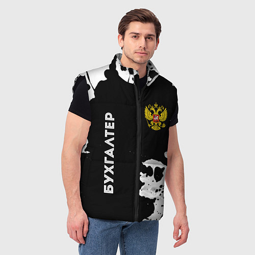 Мужской жилет Бухгалтер из России и Герб Российской Федерации / 3D-Черный – фото 3
