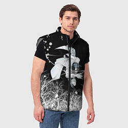 Мужской жилет Белый Неон над лесом White Neon, цвет: 3D-светло-серый — фото 2