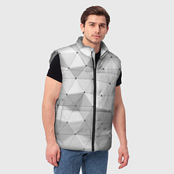 Мужской жилет Полигональный объёмный паттерн, цвет: 3D-светло-серый — фото 2