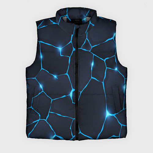 Мужской жилет Синие разломы / 3D-Светло-серый – фото 1