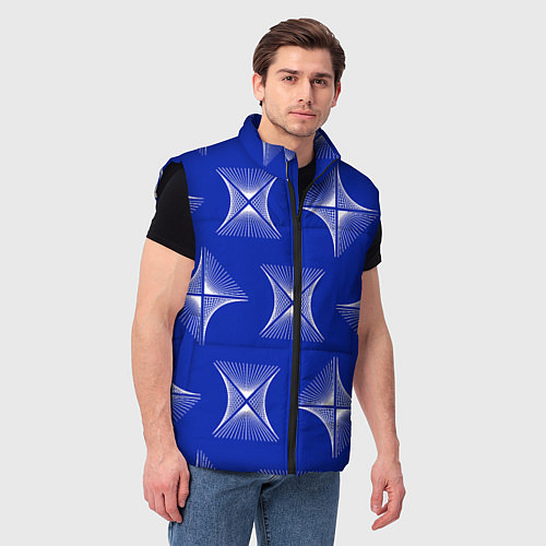 Мужской жилет ABSTRACT PATTERN ON A BLUE BACKGROUND / 3D-Черный – фото 3