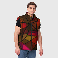 Мужской жилет Абстрактный узор в оранжево-красных тонах, цвет: 3D-красный — фото 2
