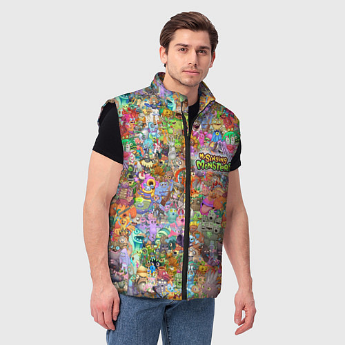Мужской жилет MY SINGING MONSTERS Все персонажи / 3D-Черный – фото 3