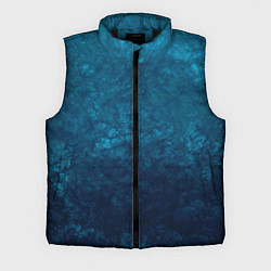 Мужской жилет Синий абстрактный мраморный узор, цвет: 3D-черный