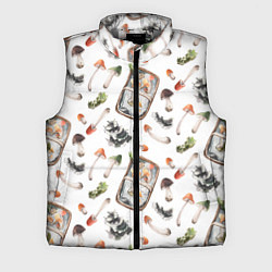 Мужской жилет Узор Грибы и Корзины, цвет: 3D-светло-серый