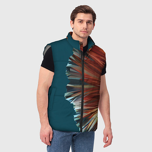 Мужской жилет Полигональные линии / 3D-Светло-серый – фото 3