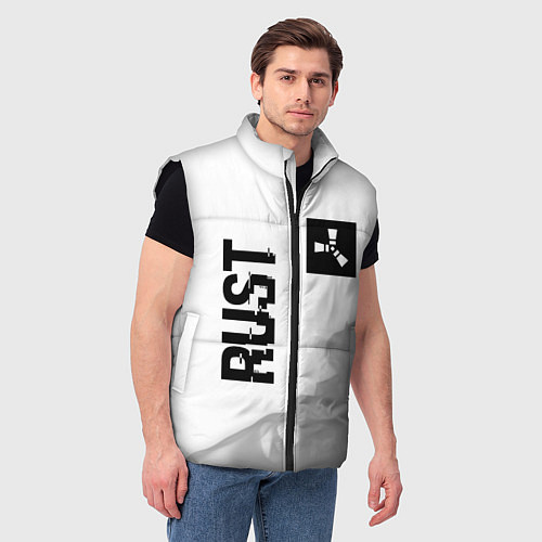 Мужской жилет Rust Glitch на светлом фоне / 3D-Черный – фото 3