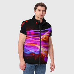 Мужской жилет Abstract colorful waves, цвет: 3D-красный — фото 2
