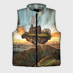 Мужской жилет Горный пейзаж в стиле Стимпанк, цвет: 3D-светло-серый