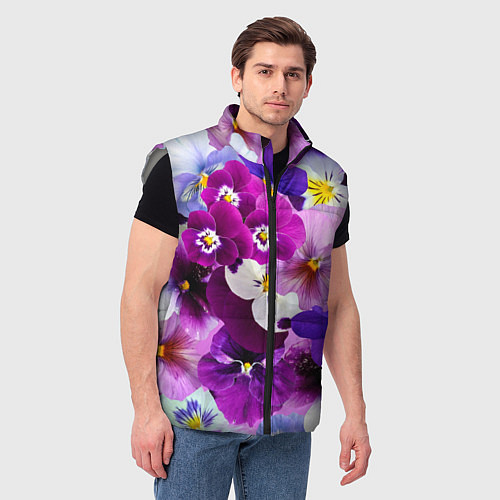 Мужской жилет CHARMING PANSIES / 3D-Светло-серый – фото 3