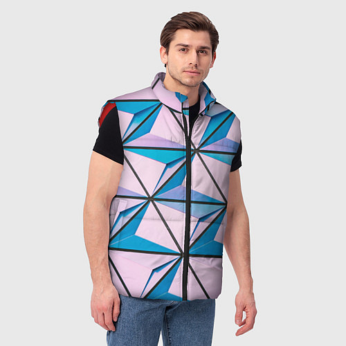 Мужской жилет 3D иллюзия-треугольники / 3D-Красный – фото 3