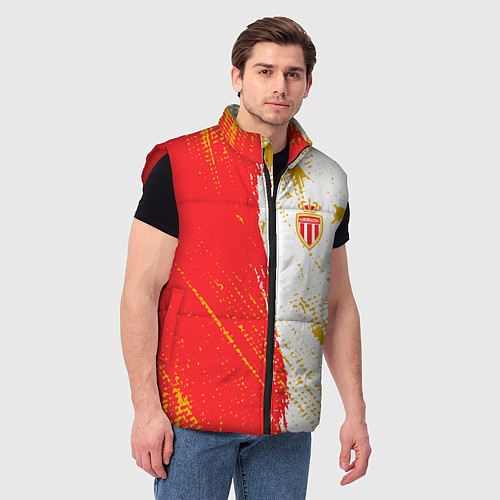 Мужской жилет Fc monaco фк монако краска / 3D-Красный – фото 3