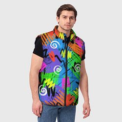 Мужской жилет Яркий геометрический принт, цвет: 3D-черный — фото 2