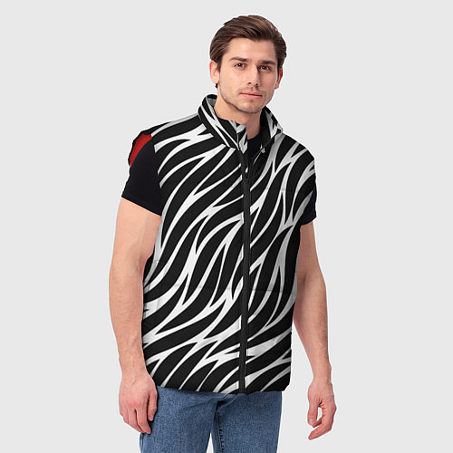 Мужской жилет Волнистые Листы / 3D-Красный – фото 3