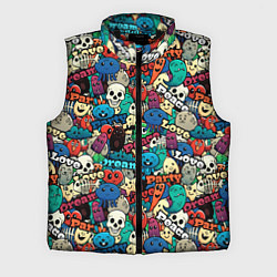 Мужской жилет Граффити черепа и рожицы, цвет: 3D-черный