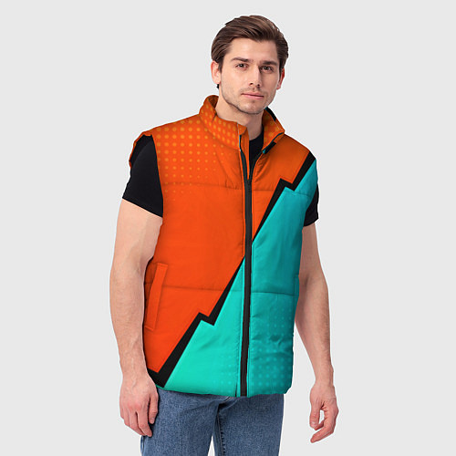 Мужской жилет Геометрическая композиция Fashion trend / 3D-Черный – фото 3