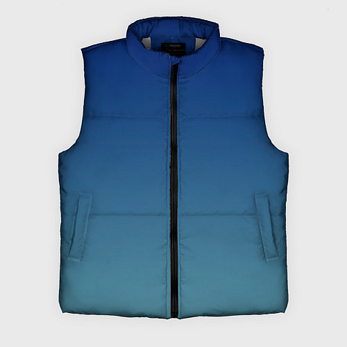 Мужской жилет Текстурированный сине-бирюзовый градиент / 3D-Светло-серый – фото 1