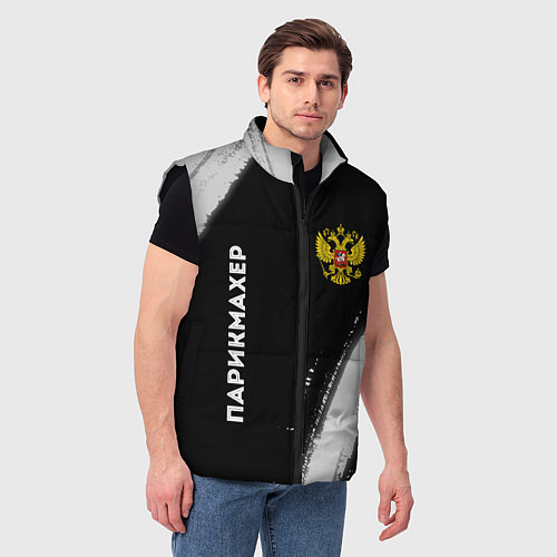 Мужской жилет Парикмахер из России и Герб Российской Федерации F / 3D-Черный – фото 3