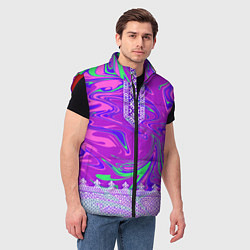 Мужской жилет Славянская рубаха с разводами, цвет: 3D-красный — фото 2