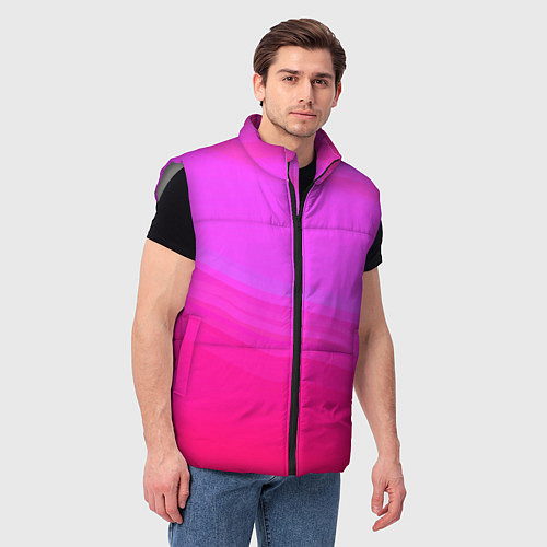 Мужской жилет Neon pink bright abstract background / 3D-Светло-серый – фото 3