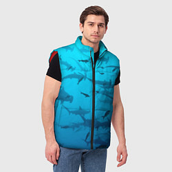 Мужской жилет Акулы - океан, цвет: 3D-красный — фото 2