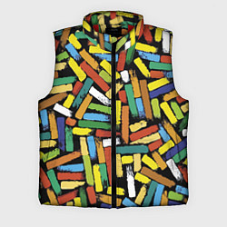 Мужской жилет Летний паттерн из разноцветных мелков, цвет: 3D-красный