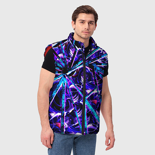 Мужской жилет Genshin Impact Шогун Райден осколки / 3D-Красный – фото 3