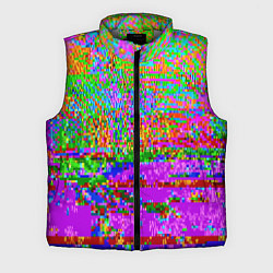 Мужской жилет Пиксельный глитч-арт паттерн, цвет: 3D-светло-серый