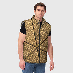 Мужской жилет Абстрактное металлическое покрытие - Золотой, цвет: 3D-светло-серый — фото 2