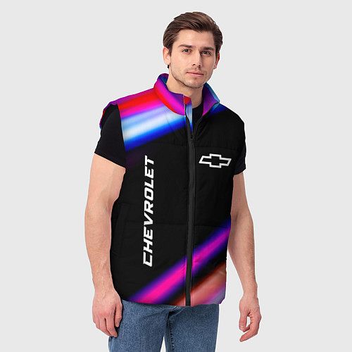 Мужской жилет Chevrolet speed lights / 3D-Черный – фото 3