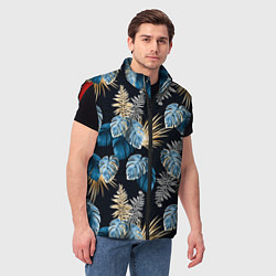 Мужской жилет Свет неоновых листьев, цвет: 3D-красный — фото 2