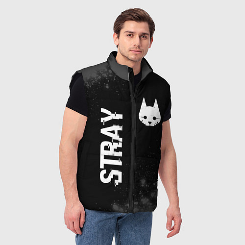 Мужской жилет Stray Glitch на темном фоне / 3D-Черный – фото 3
