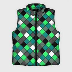 Мужской жилет Геометрический узор в зеленых и черный тонах, цвет: 3D-черный