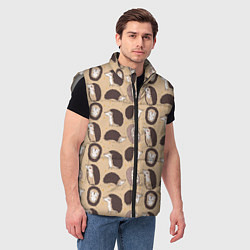 Мужской жилет Charming hedgehogs, цвет: 3D-светло-серый — фото 2