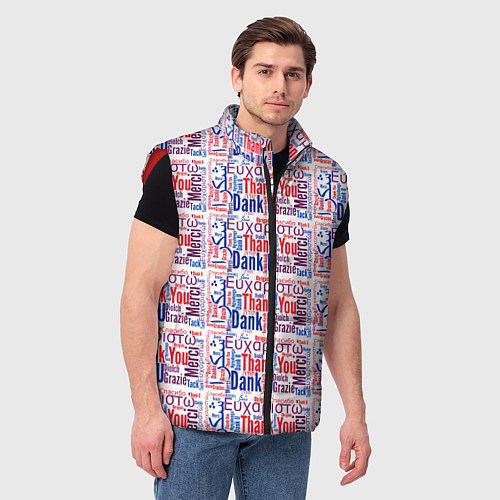 Мужской жилет Thank you phrase / 3D-Красный – фото 3