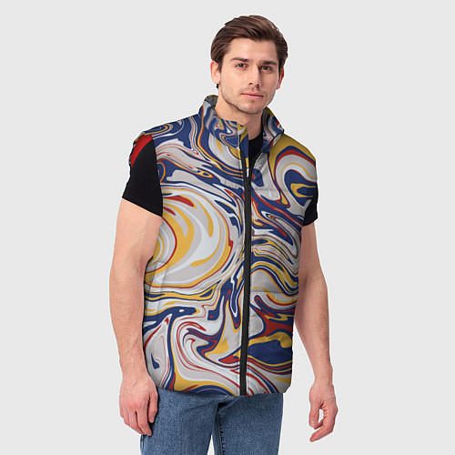 Мужской жилет Лунные разводы красок / 3D-Красный – фото 3