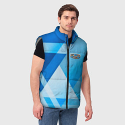 Мужской жилет Geely - абстракция треугольники, цвет: 3D-светло-серый — фото 2