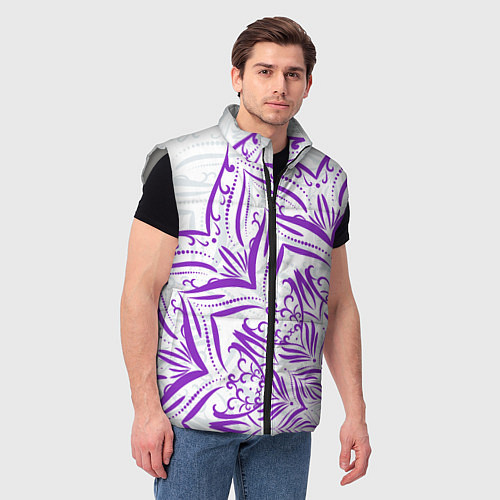 Мужской жилет Бесконечность мандал / 3D-Светло-серый – фото 3