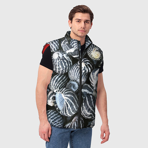 Мужской жилет Паттерн из океанских ракушек / 3D-Красный – фото 3